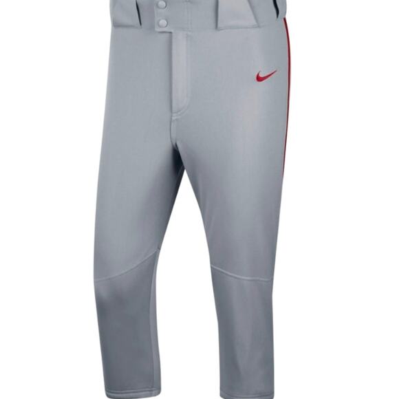NIKE | Boys Medium Vapor Select High Pipped Baseball‎ Pants BQ6444-056 Gray Red - Picture 1 of 10